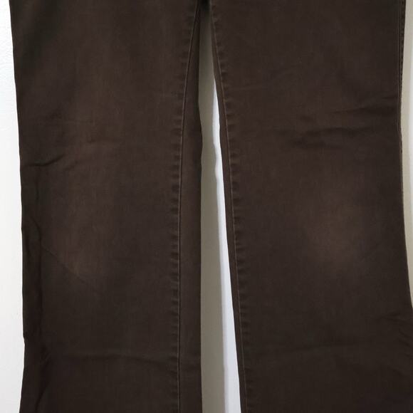 Vintage Old Navy Brown Low Rise Bootcut Pants 4 Cotton y2k Uniform Academia - Picture 2 of 8